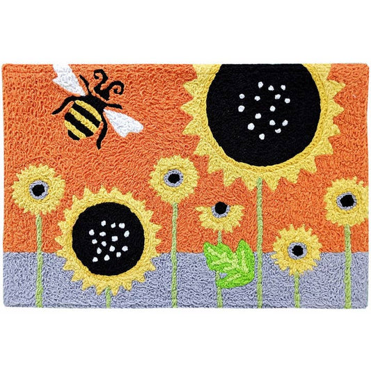 Bumble Bee & Sunflower Jellybean Rug 20" x 30" - Garden