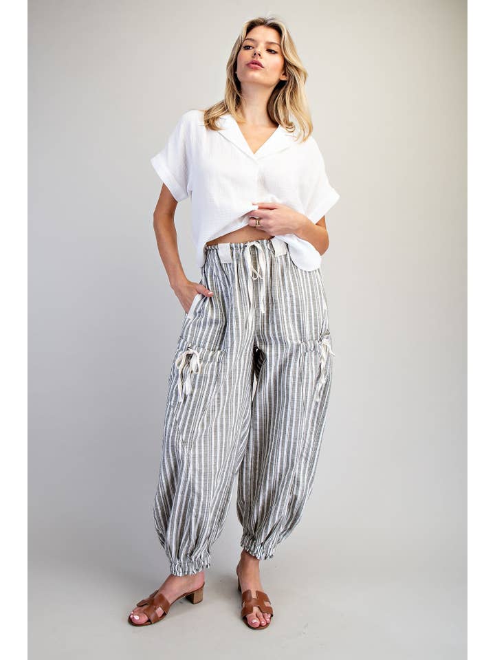 Soft Washed Striped Jogger Pants