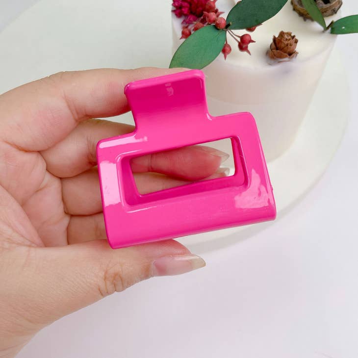Barbie Pink Square Claw Clip