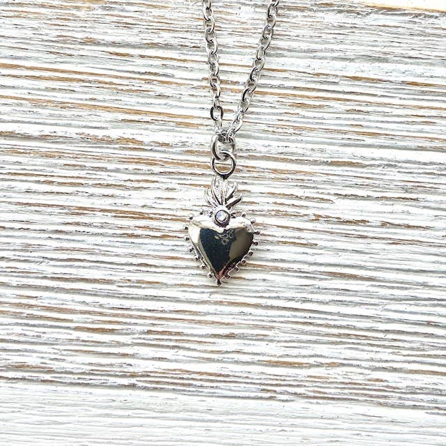 Flaming Heart Necklace