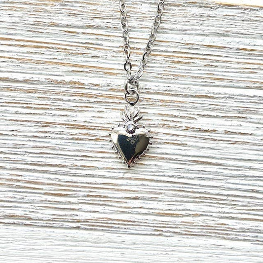 Flaming Heart Necklace