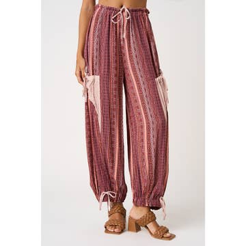 Boho Print Balloon Leg Pants