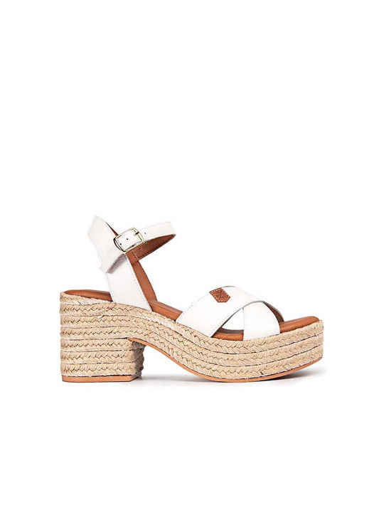 POPA Clifton White Leather Wedge