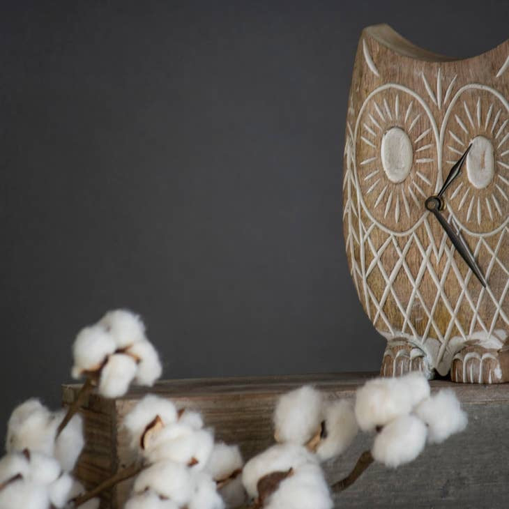 Foreside Twyla Owl Tabletop Clock