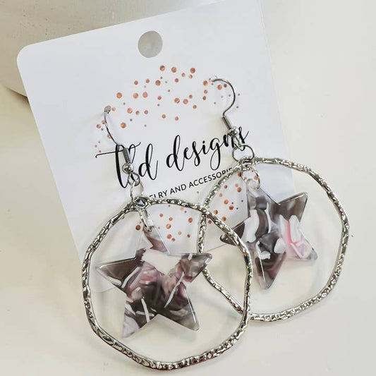 TLD Designs Star Hoop Earrings