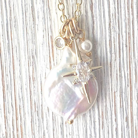 Celestial Fresh Water Pearl Drop Necklace