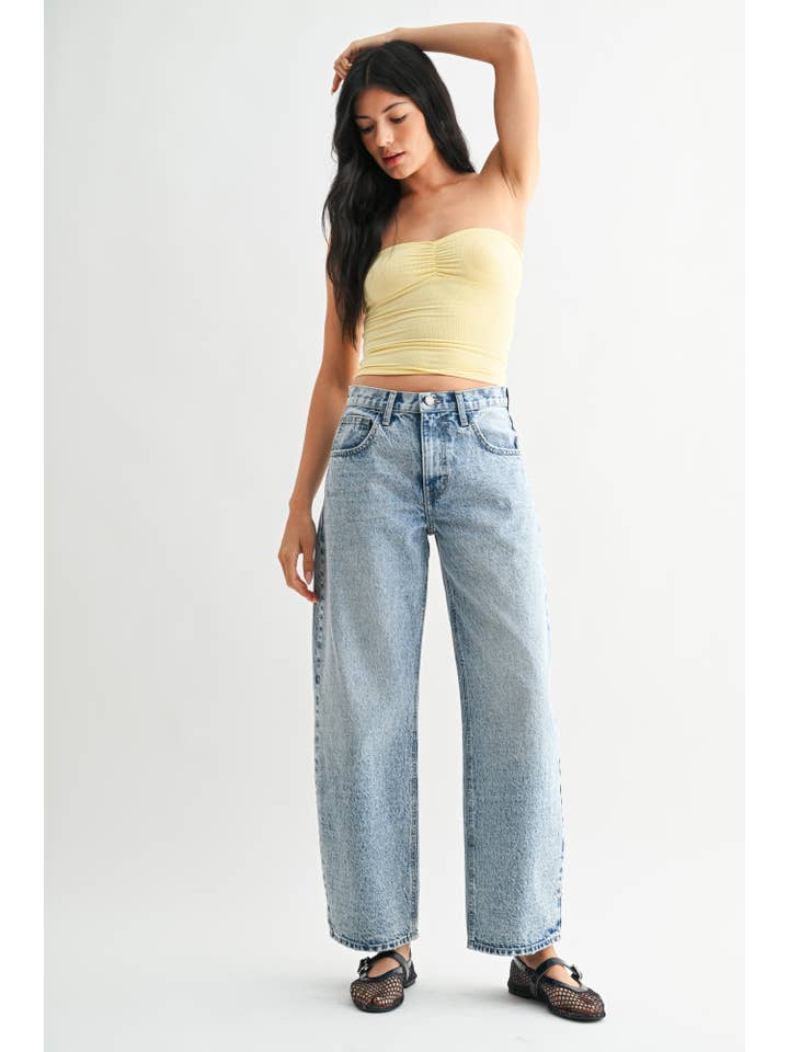 Just Black Denim Light Barrel Jeans