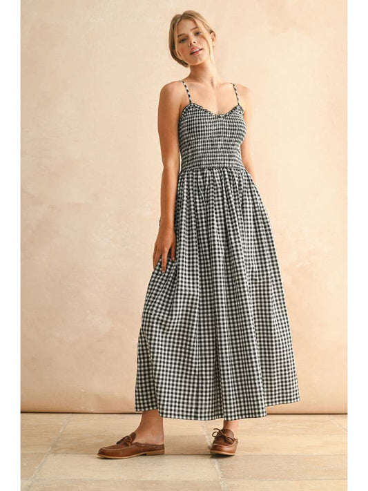 Miou Muse Gingham Maxi Dress
