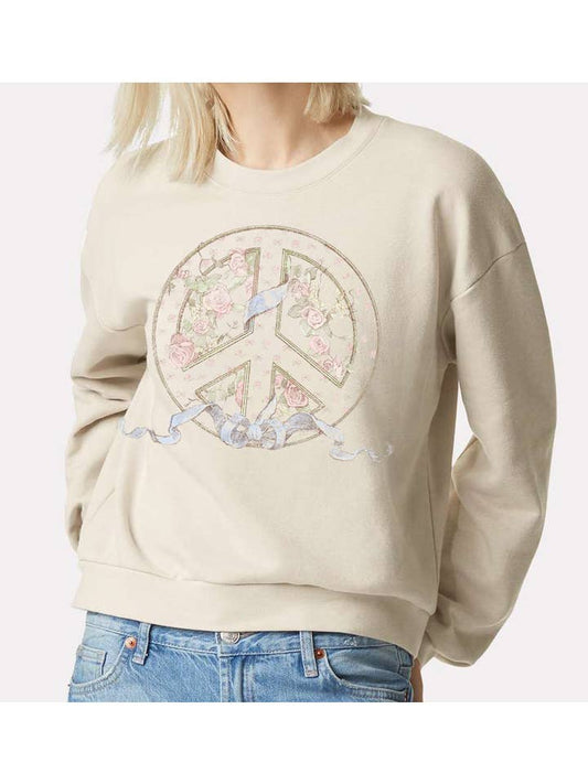 Floral Peace Sign Raglan Sweatshirt