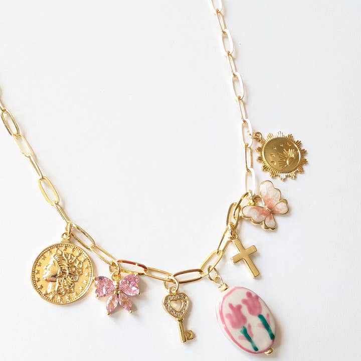 Victorian Bloom Charm Necklace