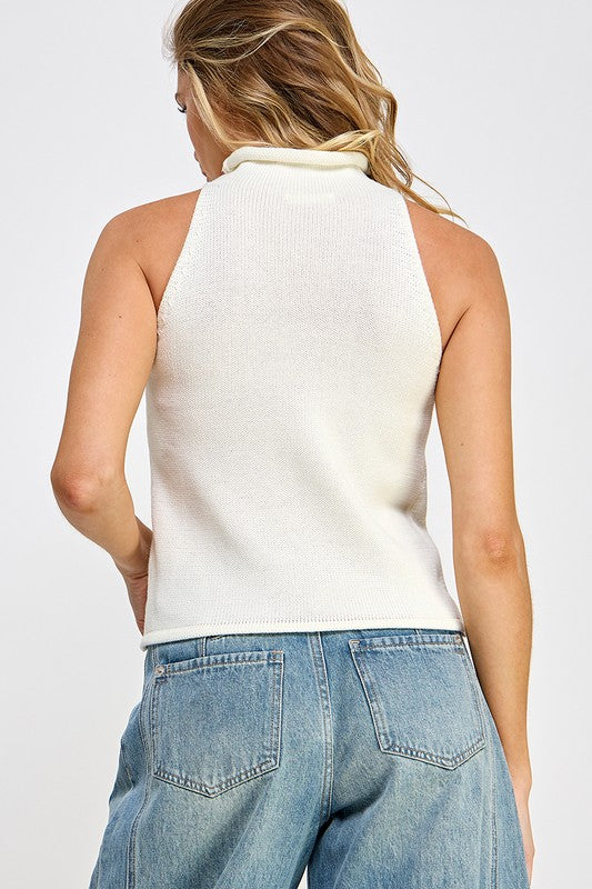 Miss Love Sleeveless Sweater Top