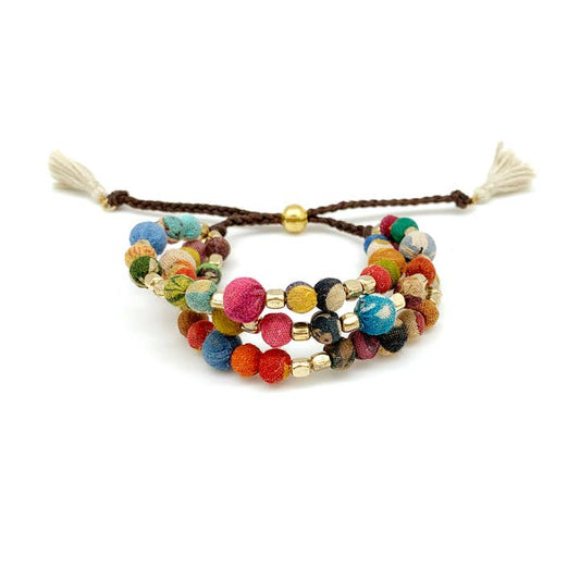 Aasha Triple Layer Pull Tie Bracelet