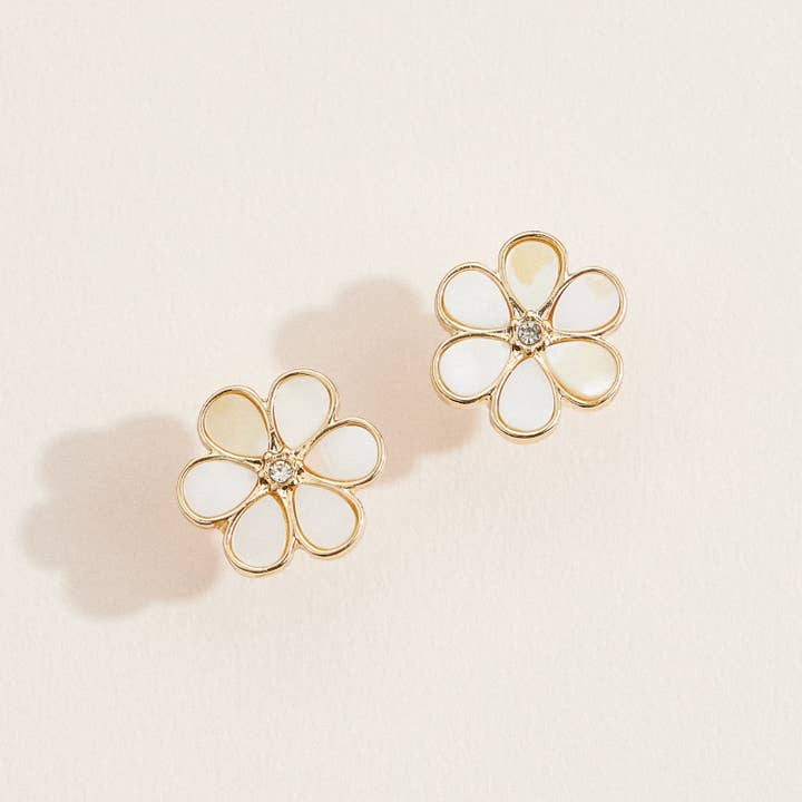 Mother of Pearl Daisy Earrings
