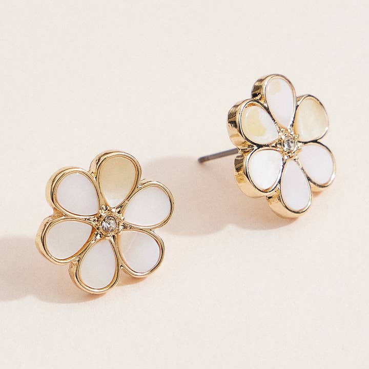Mother of Pearl Daisy Earrings