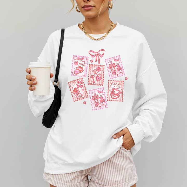 Valentine Stamps Crewneck
