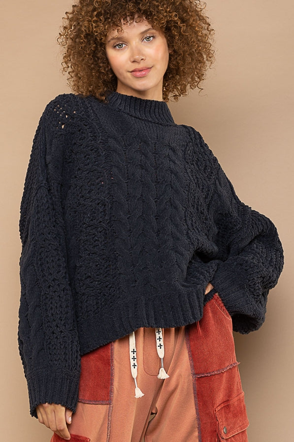 POL Cable Knit Pullover Sweater