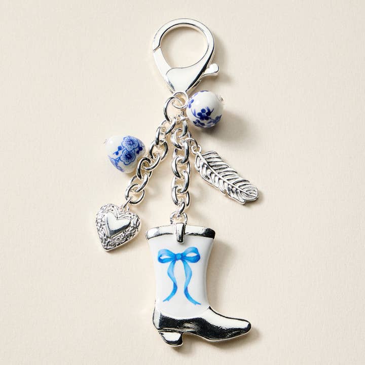 Western Cowgirl Boot Keychain