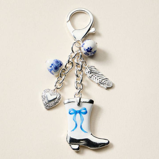 Western Cowgirl Boot Keychain