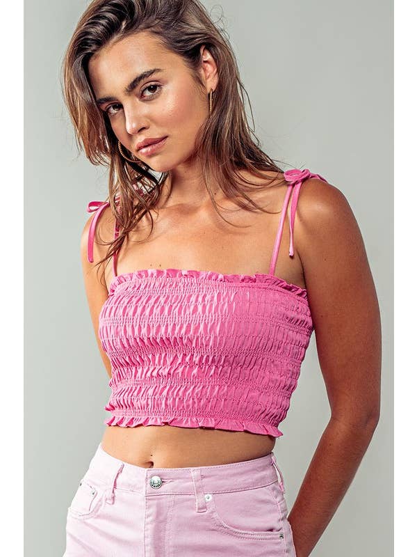 Urban Daizy Smocked Cropped Cami