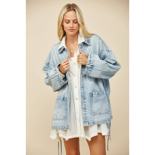 Wisteria Lane Oversized Denim Jacket