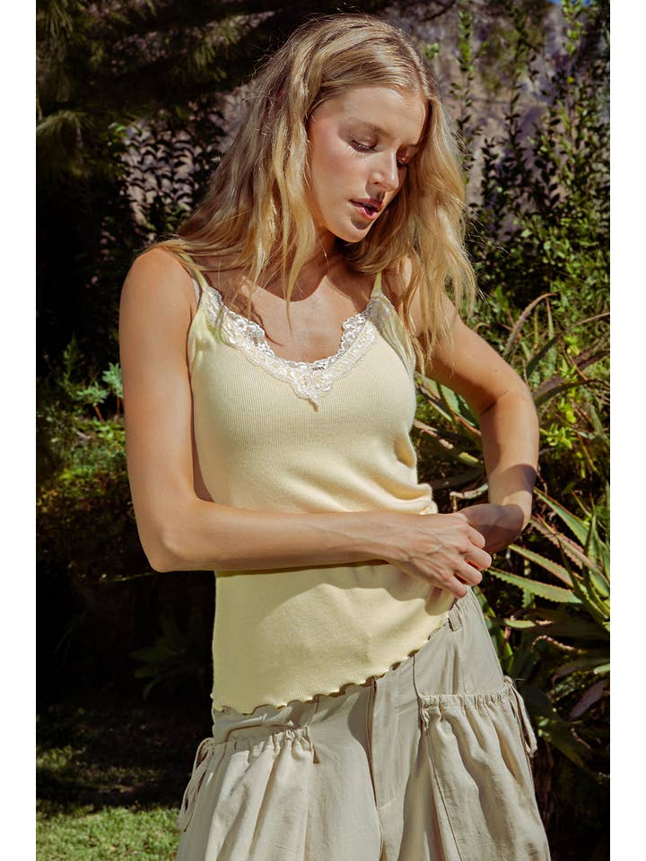 Cotierra Lace Trim Tank Top
