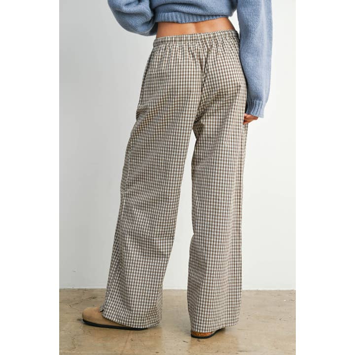 Gingham Adjustable Loose Pants