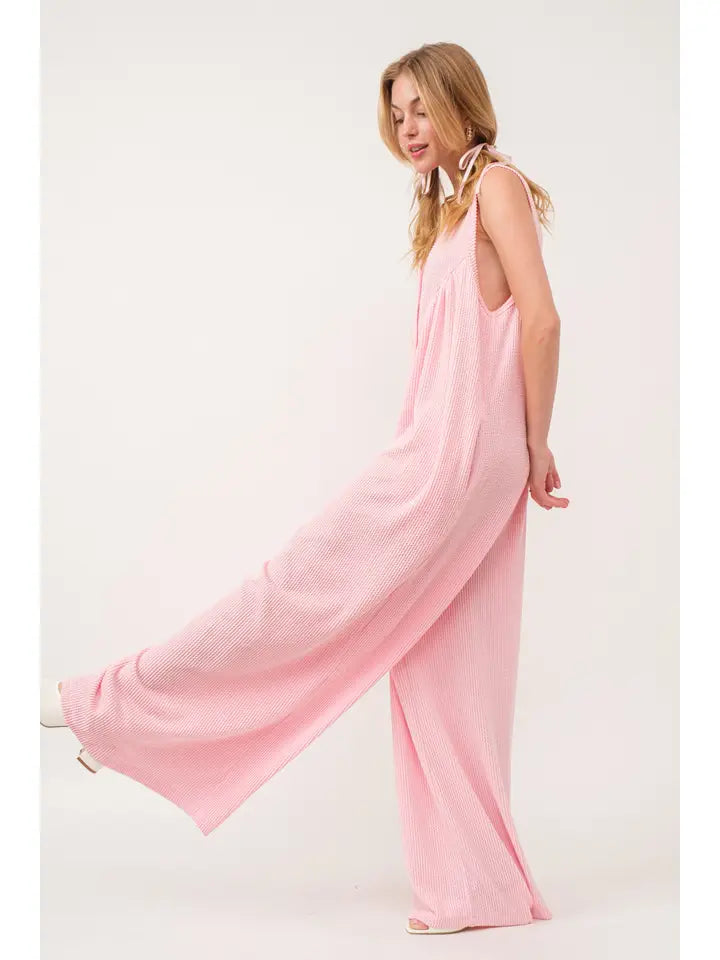 Ces Femme Button Down Wide Leg Jumpsuit