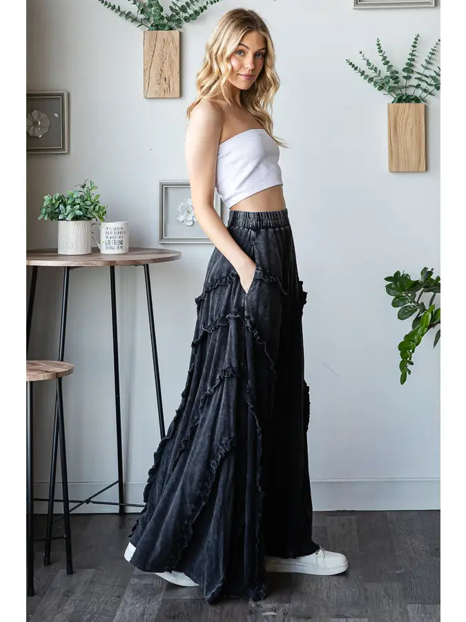 Oli & Hali Ruffle Wide Pants