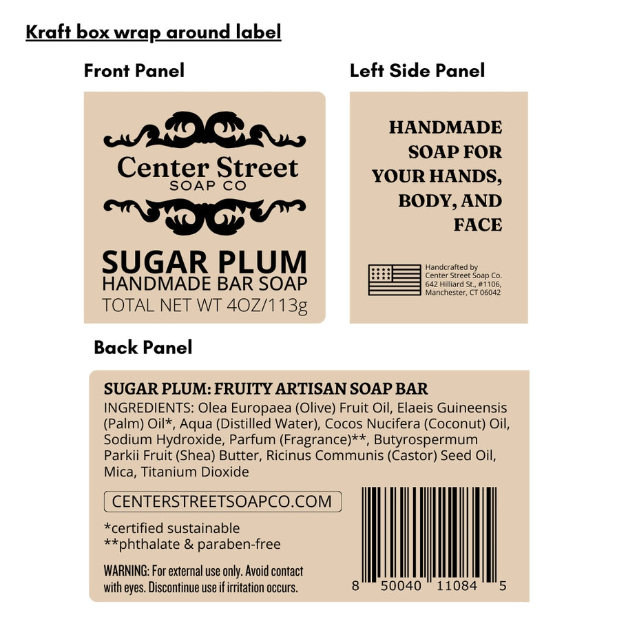 Center Street Soap Co. Sugar Plum Bar Soap