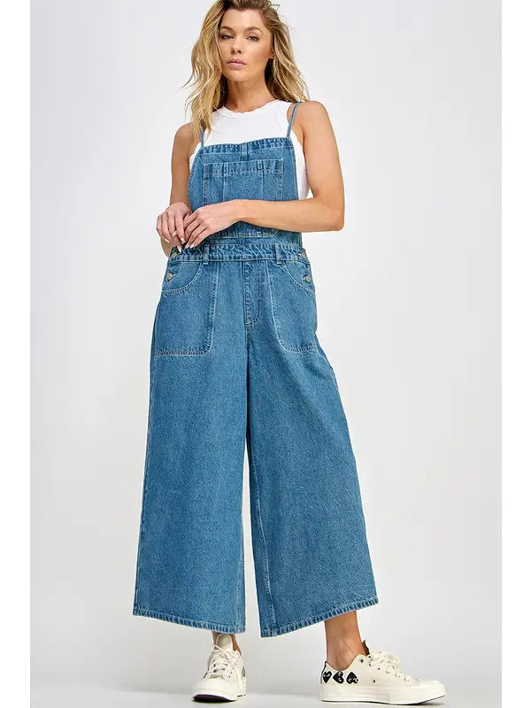 Miss Love Slouchy Denim Overalls