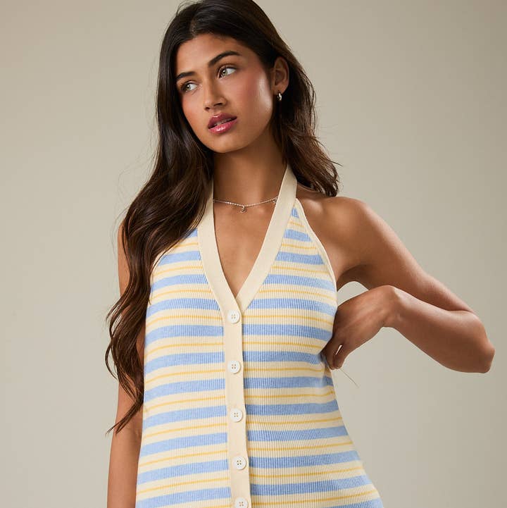 Le Lis Striped Knit Halter Neck