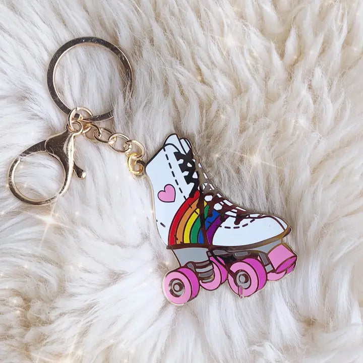 Roller Skate Enamel Keychain