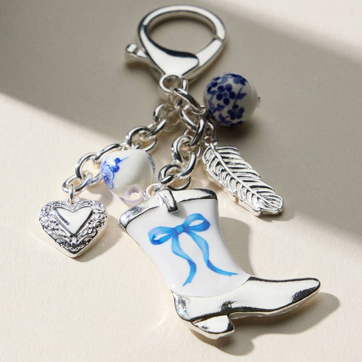 Western Cowgirl Boot Keychain
