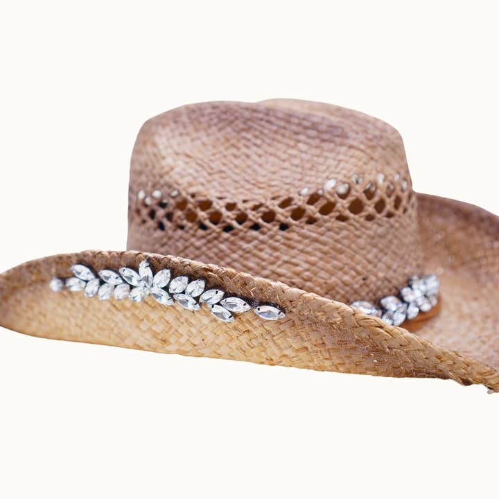 Bejeweled Straw Cowboy Hat