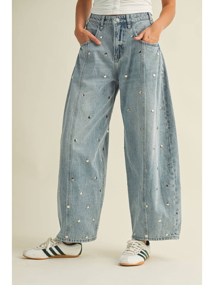 Klesis Studded Barrel Jeans