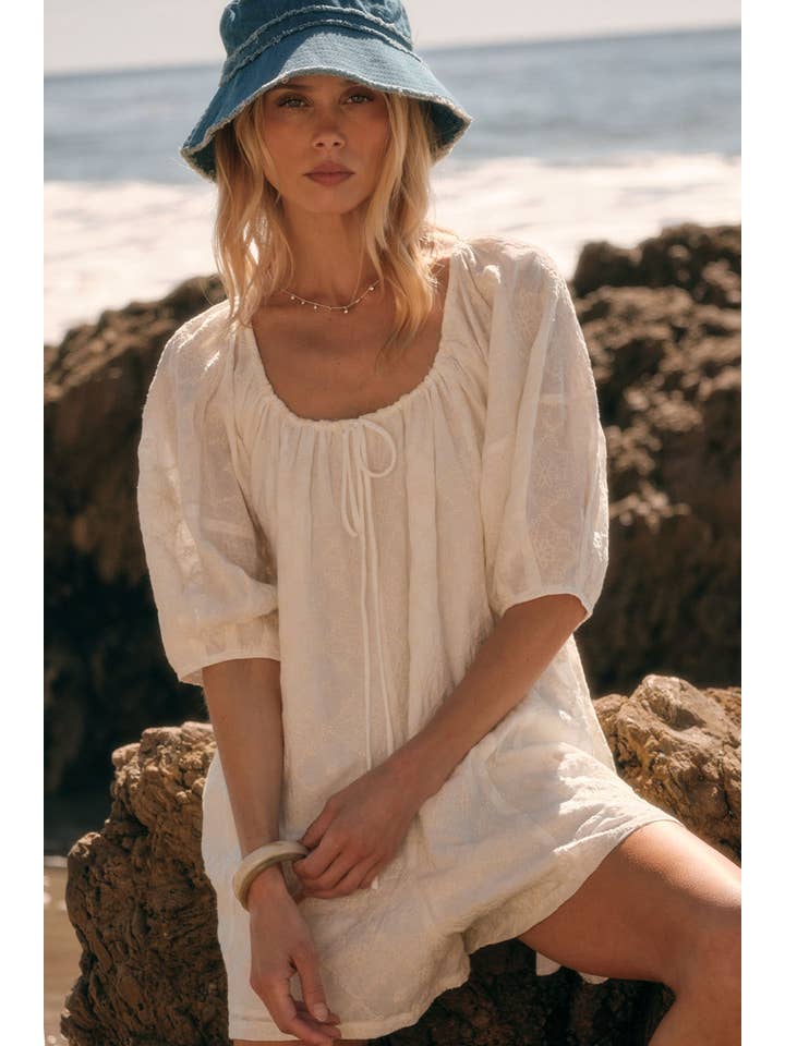 Promesa Floral Embroidered Babydoll Romper