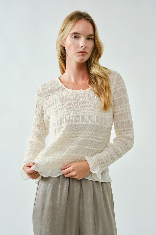 Aaron & Amber Lace Smocked Top