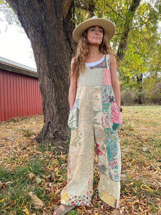 Blue Sky Every Girl Patchwork Jumpsuit