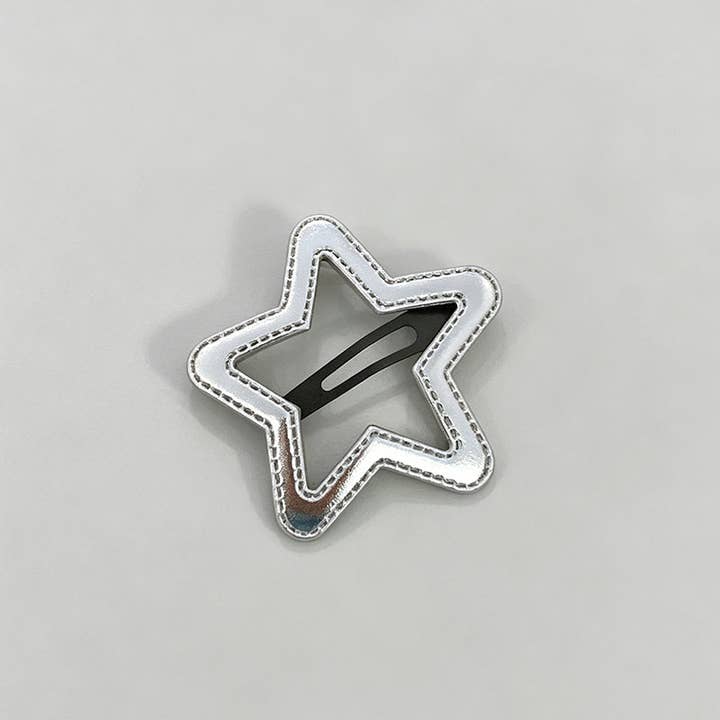 Geometric Faux Leather Hair Clip