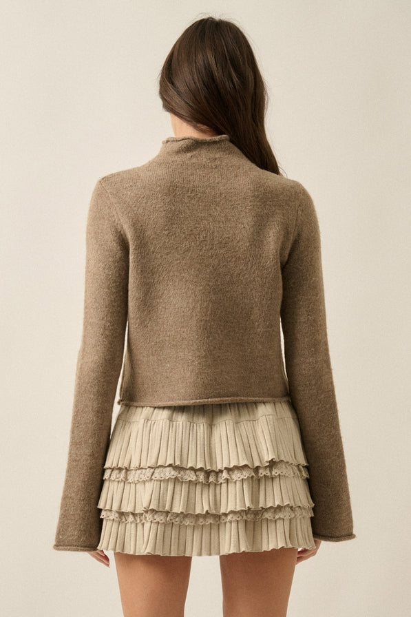 Promesa Bell Sleeve Mock Neck Sweater