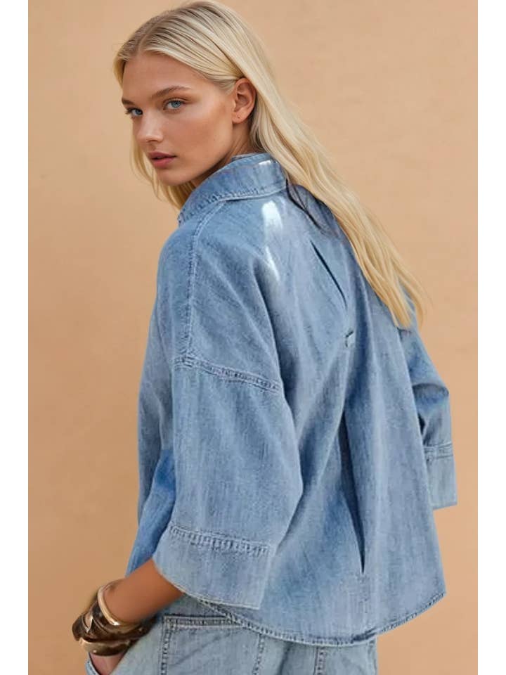 Wisteria Lane Oversized Denim Shirt