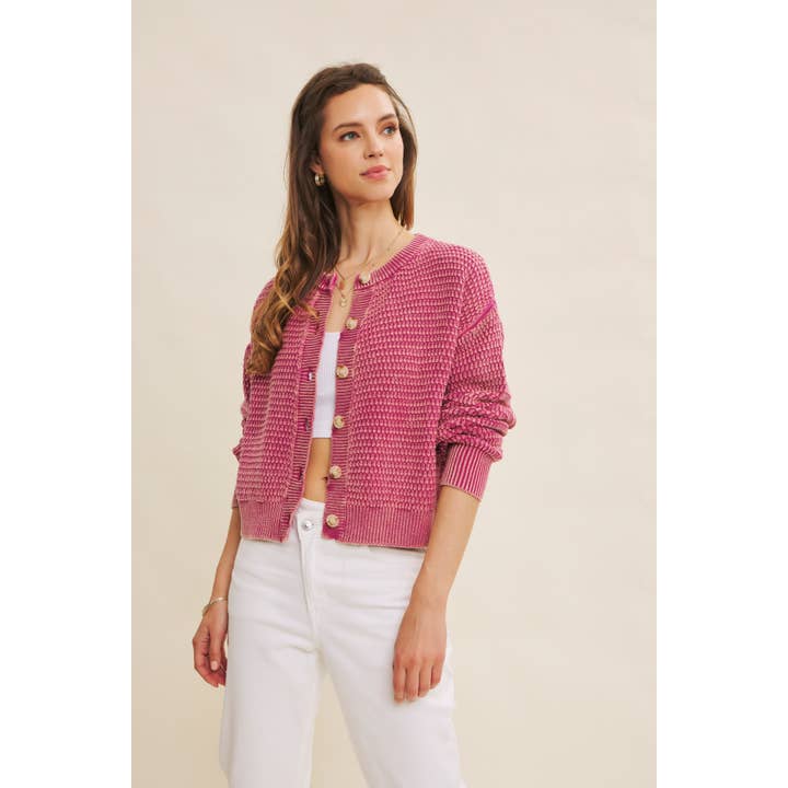 In February Mineral Washed Cardigan