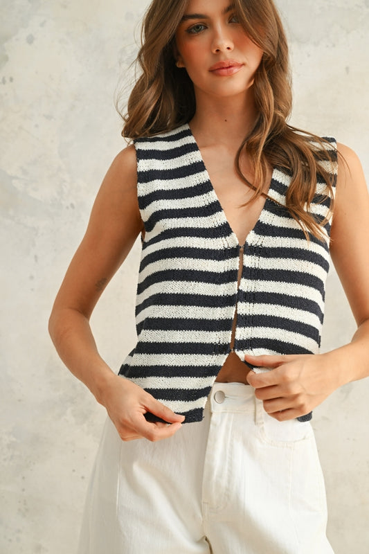 Miou Muse Light Weight Striped Vest