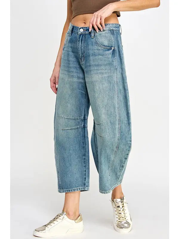 Miss Love Mid Rise Barrel Jeans