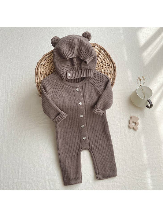Annie & Charles Knitted Onesie With Cap