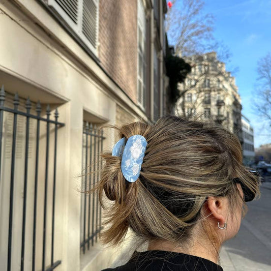Hand-painted Blue Skies Cloud Claw Clip