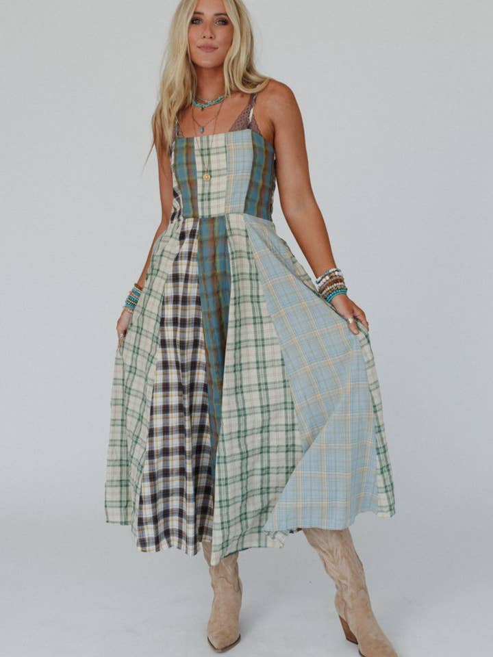 Three Bird Nest Western Charm Checkered Dress
