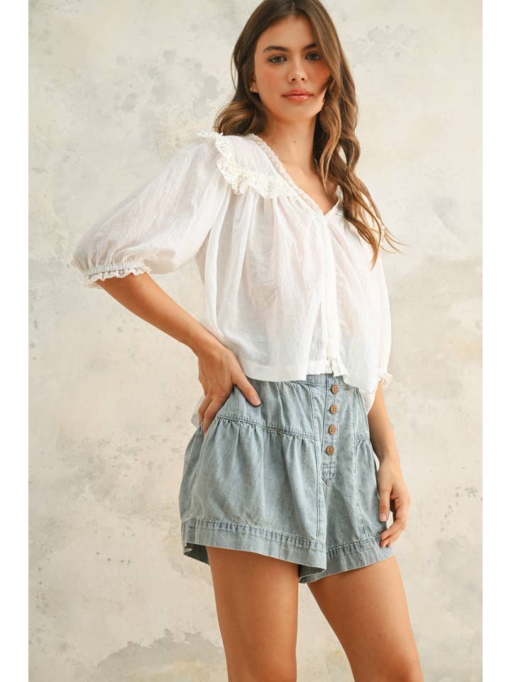 Miou Muse Lace Detailed Blouse