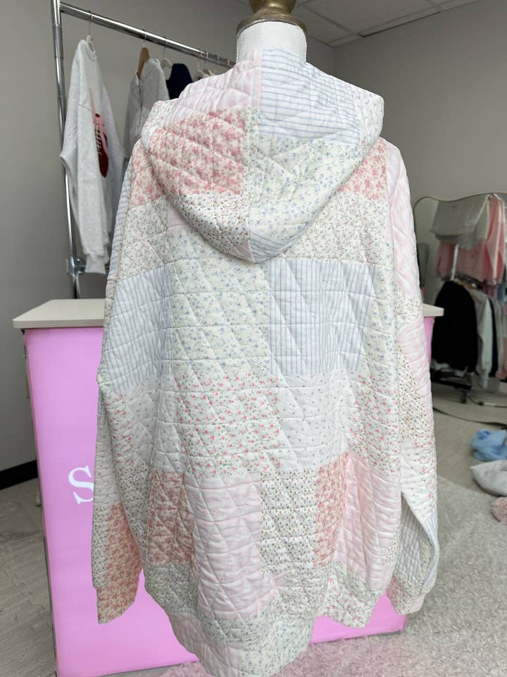 Sunkissed Coconut Quilted Pastel Hoodie