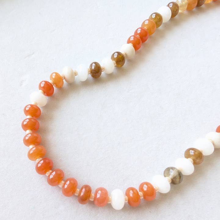 Amber Dawn Beaded Necklace